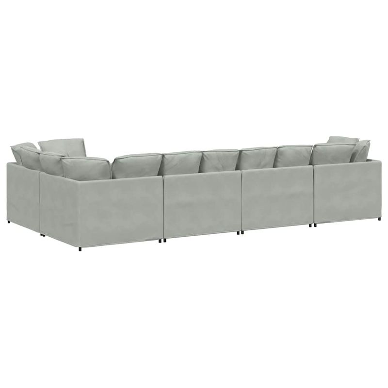 Casa si Gradina - Mobilier - Canapele si coltare - Canapele - Canapea modulara cu perne, gri deschis, catifea - Infinity.ro