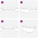 Casa si Gradina - Mobilier - Canapele si coltare - Canapele - Canapea modulara cu perne, gri deschis, catifea - Infinity.ro