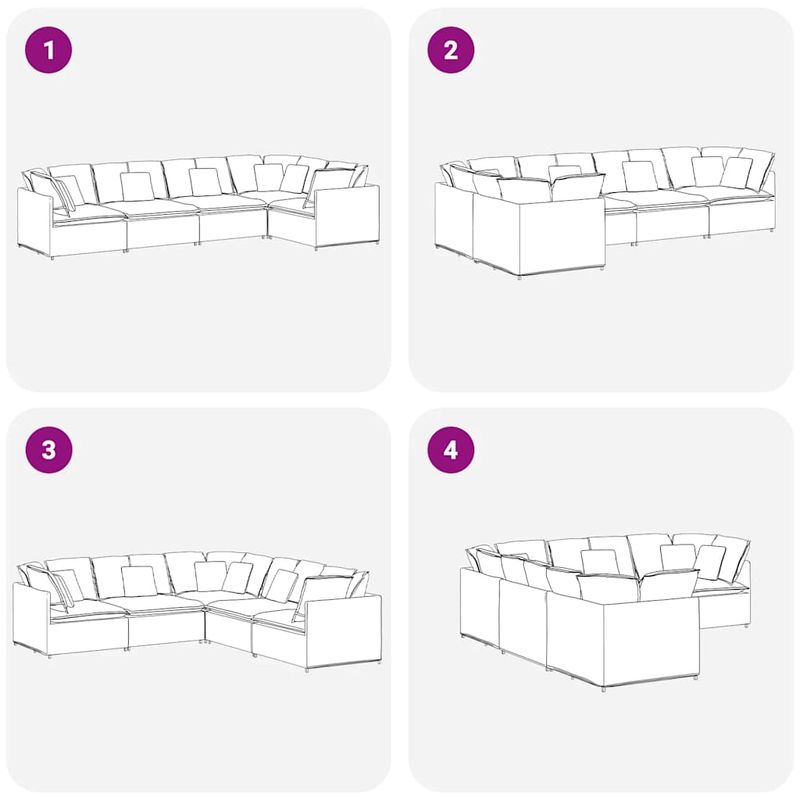 Casa si Gradina - Mobilier - Canapele si coltare - Canapele - Canapea modulara cu perne, gri deschis, catifea - Infinity.ro