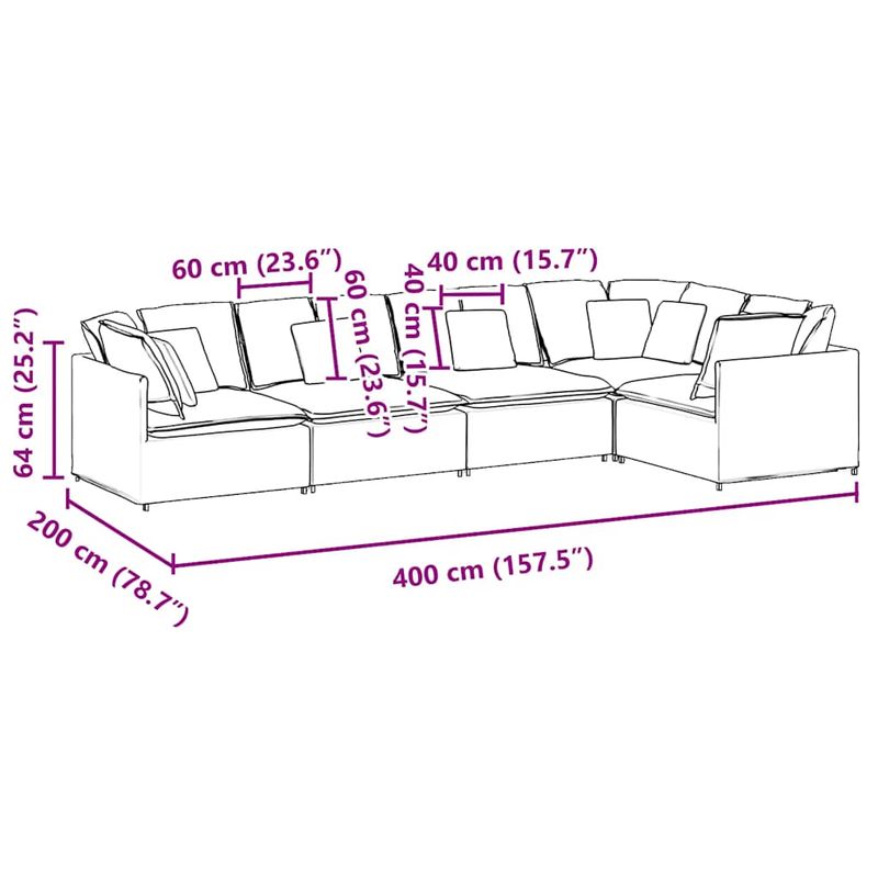 Casa si Gradina - Mobilier - Canapele si coltare - Canapele - Canapea modulara cu perne, gri deschis, catifea - Infinity.ro