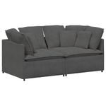Casa si Gradina - Mobilier - Canapele si coltare - Canapele - Canapea modulara cu perne, gri inchis, tesatura velur - Infinity.ro