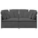 Casa si Gradina - Mobilier - Canapele si coltare - Canapele - Canapea modulara cu perne, gri inchis, tesatura velur - Infinity.ro