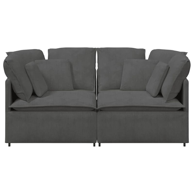 Casa si Gradina - Mobilier - Canapele si coltare - Canapele - Canapea modulara cu perne, gri inchis, tesatura velur - Infinity.ro