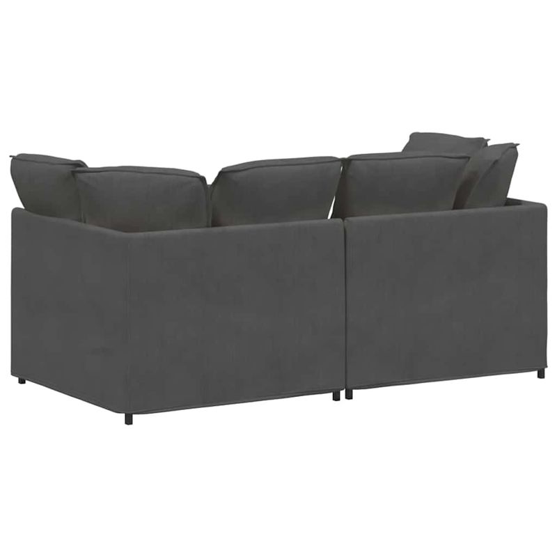 Casa si Gradina - Mobilier - Canapele si coltare - Canapele - Canapea modulara cu perne, gri inchis, tesatura velur - Infinity.ro