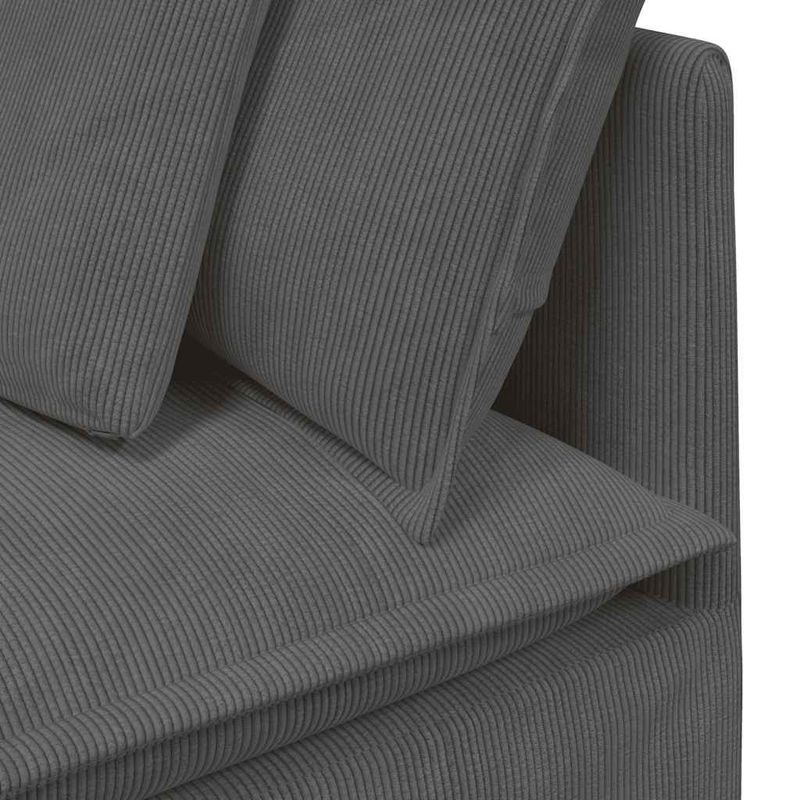 Casa si Gradina - Mobilier - Canapele si coltare - Canapele - Canapea modulara cu perne, gri inchis, tesatura velur - Infinity.ro