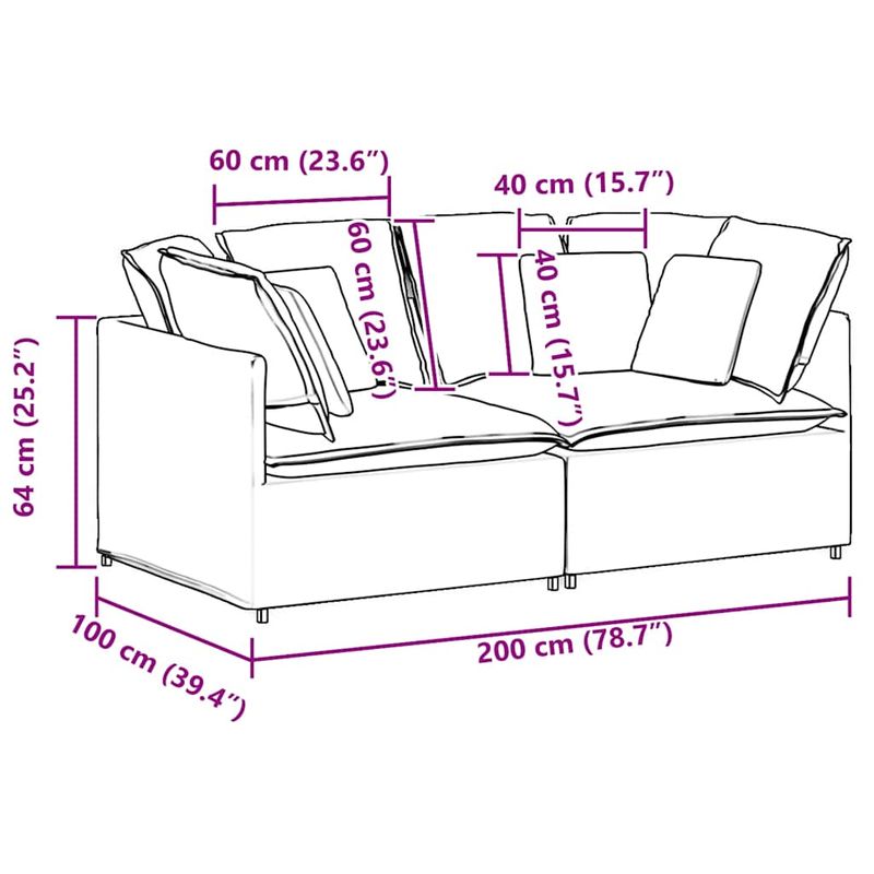 Casa si Gradina - Mobilier - Canapele si coltare - Canapele - Canapea modulara cu perne, gri inchis, tesatura velur - Infinity.ro