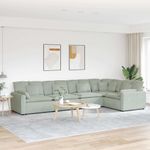 Casa si Gradina - Mobilier - Canapele si coltare - Canapele - Canapea modulara cu perne, gri deschis, catifea - Infinity.ro
