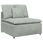 Casa si Gradina - Mobilier - Canapele si coltare - Canapele - Canapea modulara cu perne, gri deschis, catifea - Infinity.ro