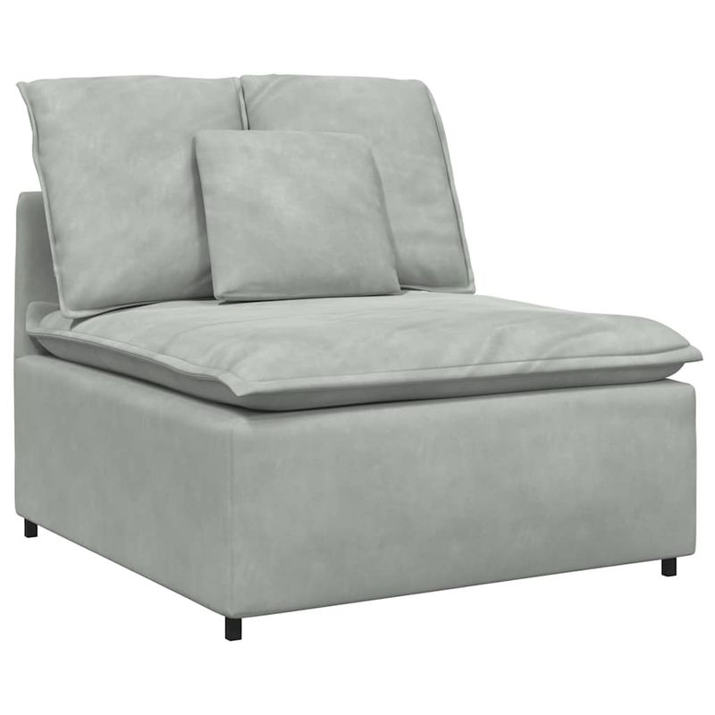 Casa si Gradina - Mobilier - Canapele si coltare - Canapele - Canapea modulara cu perne, gri deschis, catifea - Infinity.ro