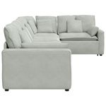Casa si Gradina - Mobilier - Canapele si coltare - Canapele - Canapea modulara cu perne, gri deschis, catifea - Infinity.ro