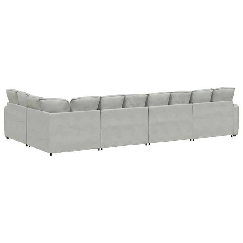 Casa si Gradina - Mobilier - Canapele si coltare - Canapele - Canapea modulara cu perne, gri deschis, catifea - Infinity.ro