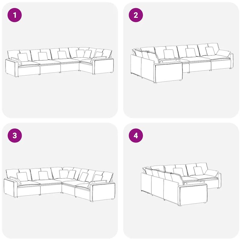 Casa si Gradina - Mobilier - Canapele si coltare - Canapele - Canapea modulara cu perne, gri deschis, catifea - Infinity.ro