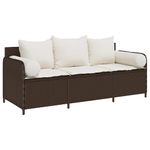 Casa si Gradina - Gradina si terasa - Mobilier exterior - Canapele si fotolii gradina - Canapea de gradina cu perne, 3 locuri, maro, poliratan - Infinity.ro