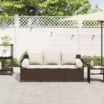 Casa si Gradina - Gradina si terasa - Mobilier exterior - Canapele si fotolii gradina - Canapea de gradina cu perne, 3 locuri, maro, poliratan - Infinity.ro