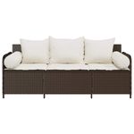Casa si Gradina - Gradina si terasa - Mobilier exterior - Canapele si fotolii gradina - Canapea de gradina cu perne, 3 locuri, maro, poliratan - Infinity.ro