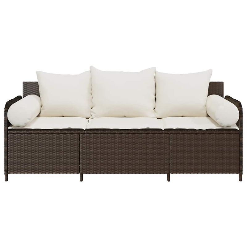 Casa si Gradina - Gradina si terasa - Mobilier exterior - Canapele si fotolii gradina - Canapea de gradina cu perne, 3 locuri, maro, poliratan - Infinity.ro