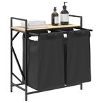 Market - Spalare si intretinere rufe - Uscatoare de rufe si accesorii - Cos de rufe 2 compartimente cu raft stejar sonoma - Infinity.ro
