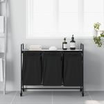 Market - Spalare si intretinere rufe - Uscatoare de rufe si accesorii - Cos de rufe 3 compartimente cu roti sonoma gri - Infinity.ro