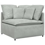 Casa si Gradina - Mobilier - Canapele si coltare - Canapele - Canapea modulara cu perne, gri deschis, catifea - Infinity.ro