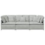 Casa si Gradina - Mobilier - Canapele si coltare - Canapele - Canapea modulara cu perne, gri deschis, catifea - Infinity.ro