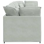Casa si Gradina - Mobilier - Canapele si coltare - Canapele - Canapea modulara cu perne, gri deschis, catifea - Infinity.ro
