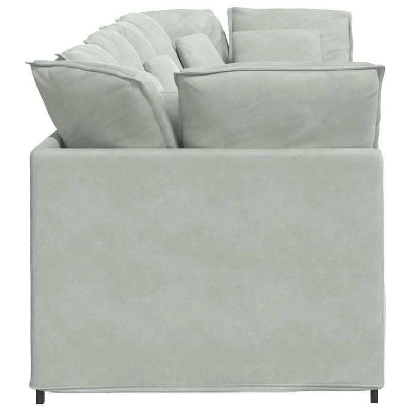 Casa si Gradina - Mobilier - Canapele si coltare - Canapele - Canapea modulara cu perne, gri deschis, catifea - Infinity.ro
