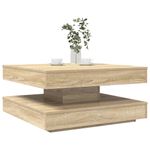 Casa si Gradina - Mobilier - Mese si birouri - Masute de cafea - Masuta cafea rotativa 360 grade, stejar sonoma 70x70x34,5 cm - Infinity.ro