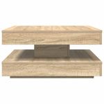Casa si Gradina - Mobilier - Mese si birouri - Masute de cafea - Masuta cafea rotativa 360 grade, stejar sonoma 70x70x34,5 cm - Infinity.ro