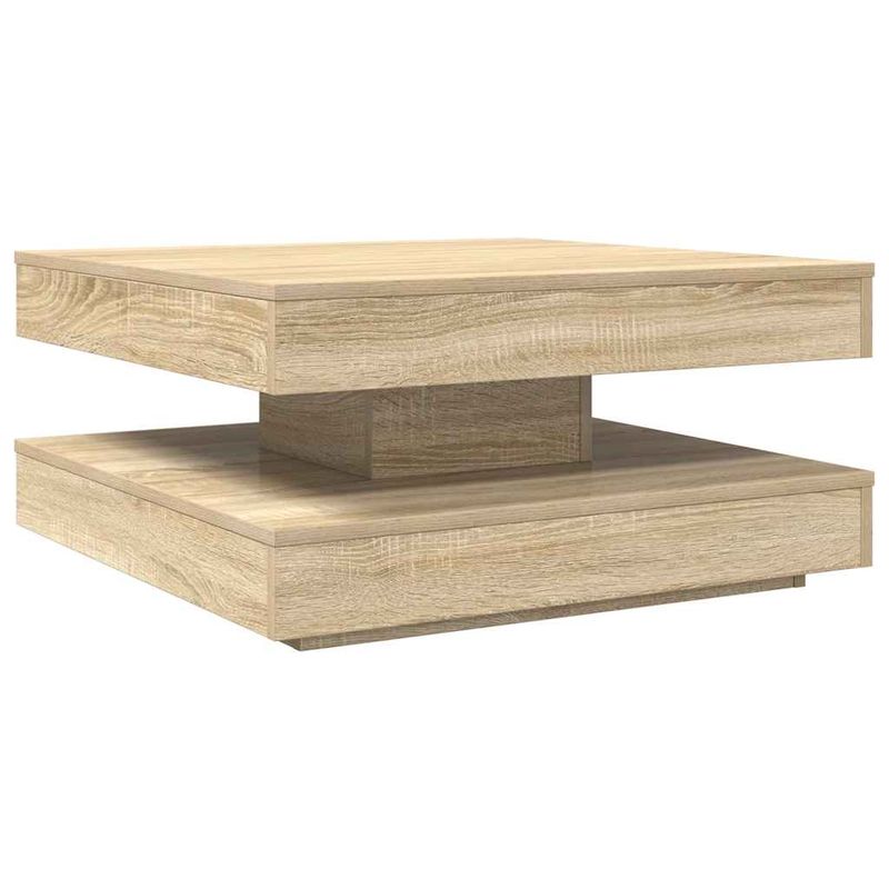 Casa si Gradina - Mobilier - Mese si birouri - Masute de cafea - Masuta cafea rotativa 360 grade, stejar sonoma 70x70x34,5 cm - Infinity.ro