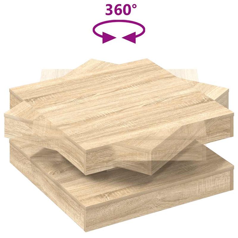 Casa si Gradina - Mobilier - Mese si birouri - Masute de cafea - Masuta cafea rotativa 360 grade, stejar sonoma 70x70x34,5 cm - Infinity.ro