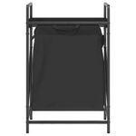 Market - Spalare si intretinere rufe - Uscatoare de rufe si accesorii - Cos de rufe 1 compartiment cu raft stejar negru - Infinity.ro