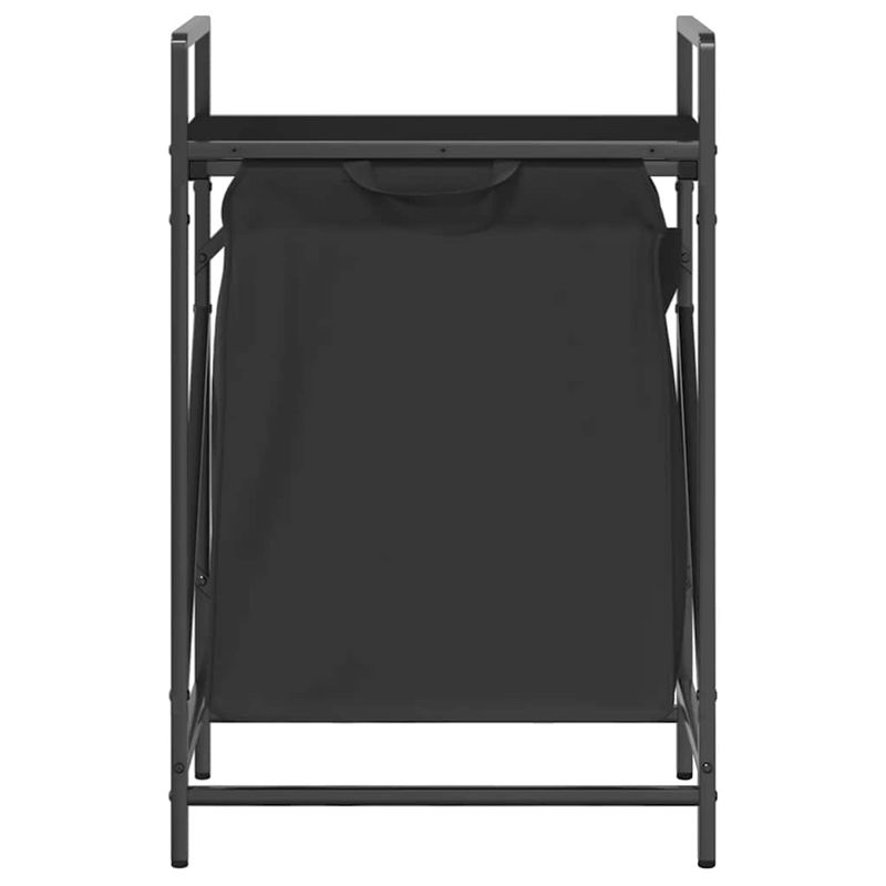 Market - Spalare si intretinere rufe - Uscatoare de rufe si accesorii - Cos de rufe 1 compartiment cu raft stejar negru - Infinity.ro