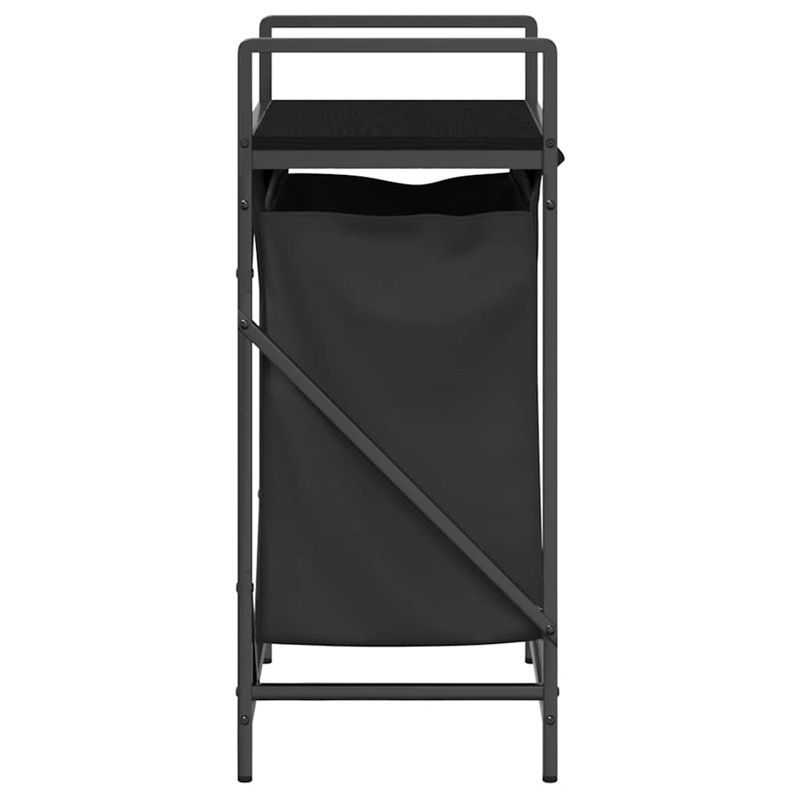 Market - Spalare si intretinere rufe - Uscatoare de rufe si accesorii - Cos de rufe 1 compartiment cu raft stejar negru - Infinity.ro