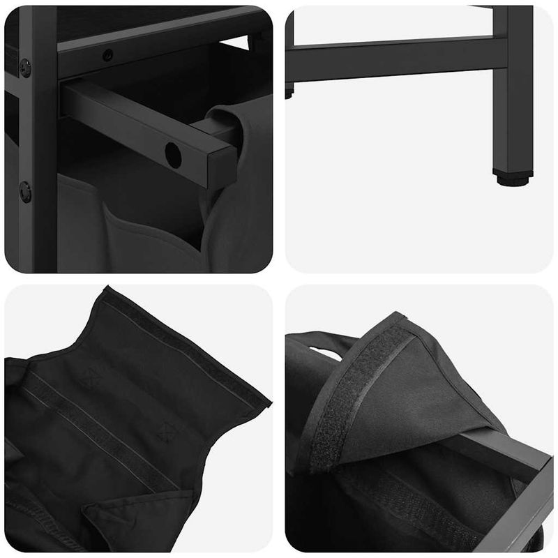 Market - Spalare si intretinere rufe - Uscatoare de rufe si accesorii - Cos de rufe 1 compartiment cu raft stejar negru - Infinity.ro