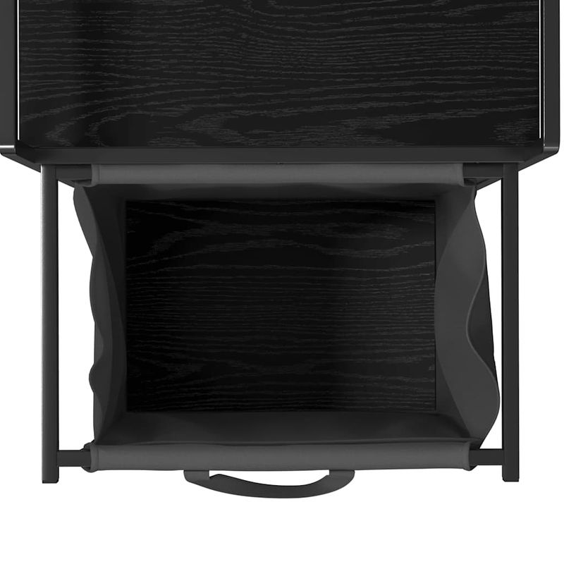 Market - Spalare si intretinere rufe - Uscatoare de rufe si accesorii - Cos de rufe 1 compartiment cu raft stejar negru - Infinity.ro