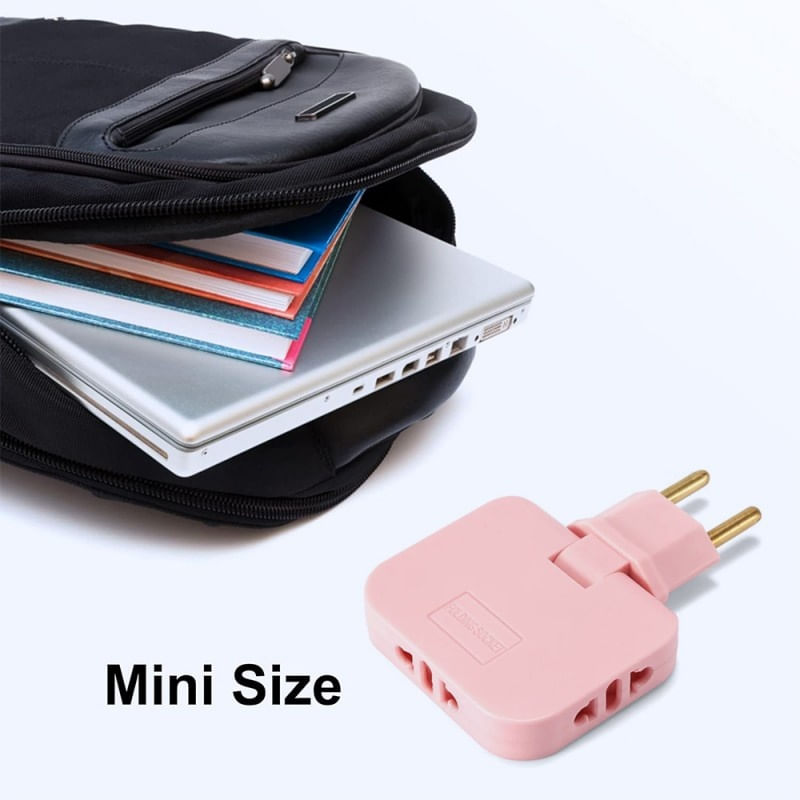 Casa si Gradina - Electrice - Accesorii electrice - Accesorii prize si intrerupatoare - Adaptor Triplu Stecher Pentru Priza Techstar® TS-A3 Cu Rotire 180°, 250V, 10A, Compatibil EU/US, Roz - Infinity.ro