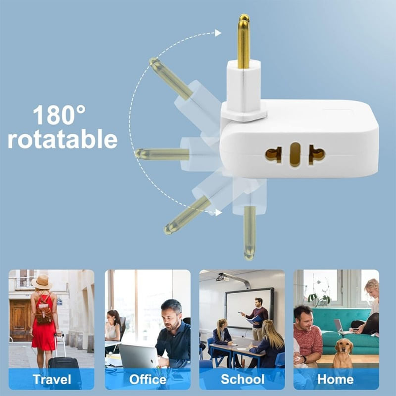 Casa si Gradina - Electrice - Accesorii electrice - Accesorii prize si intrerupatoare - Adaptor Triplu Stecher Pentru Priza Techstar® TS-A3 Cu Rotire 180°, 250V, 10A, Compatibil EU/US, Roz - Infinity.ro