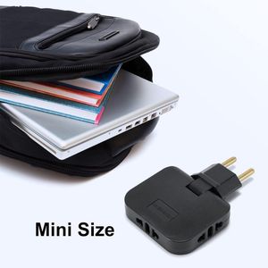 Adaptor Triplu Stecher Pentru Priza Techstar® TS-A3 Cu Rotire 180°, 250V, 10A, Compatibil EU/US