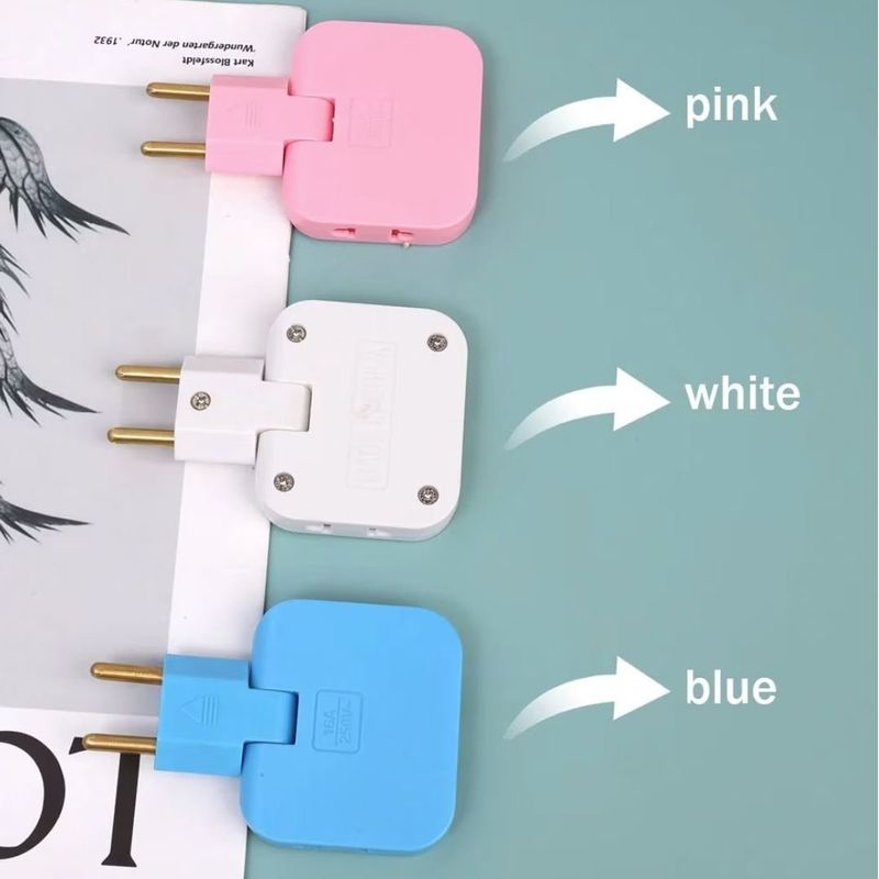 Casa si Gradina - Electrice - Accesorii electrice - Accesorii prize si intrerupatoare - Adaptor Triplu Rotativ 180° cu 2 Prize si 2 Porturi USB Techstar®, 2500W, Albastru - Ideal pentru Spatii Inguste - Infinity.ro