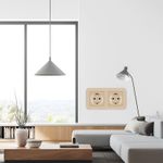 Casa si Gradina - Electrice - Prize - Priza Dubla de Perete Incastrata Techstar® TS-PC, 110-250V, 16A, Ignifuga, 80x151mm, Auriu - Infinity.ro