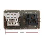 Casa si Gradina - Electrice - Prize - Priza Dubla de Perete Incastrata Techstar® TS-PC, 110-250V, 16A, Ignifuga, 80x151mm, Auriu - Infinity.ro