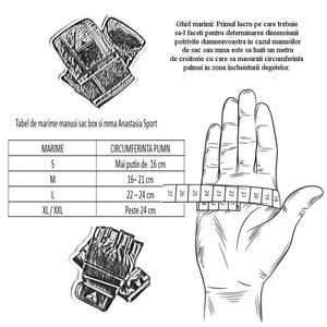 Manusi sac box / kick-box Anastasia Sport, piele naturala, marime S