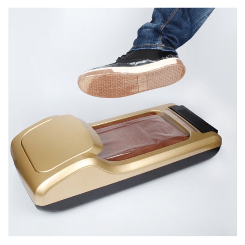 Auto si Moto - Electronice auto - Statii radio si detectoare radar - Dispenser profesional ABY PRODUCTS cu folie PVC pentru acoperirea incaltamintei, contine o rola de folie, Culoare Auriu - Infinity.ro