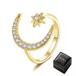 Fashion, accesorii si bijuterii - Femei - Bijuterii femei - Inele femei - Inel Diora Reglabil cu Soare si Luna - Infinity.ro