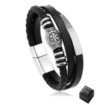 Fashion, accesorii si bijuterii - Barbati - Bijuterii barbati - Bratari barbati - Bratara Diora din Piele & Otel Inoxidabil, culoare negru - Infinity.ro