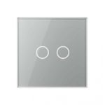 Casa si Gradina - Electrice - Distributie electrica si comanda - Intrerupatoare - Intrerupator Touch Techstar®, Sticla Securizata, Design Modern, Iluminare LED, 2 Faze, Gri - Infinity.ro