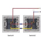 Casa si Gradina - Electrice - Distributie electrica si comanda - Intrerupatoare - Intrerupator Cap Scara Cu Panou Din Sticla Securizata Techstar® TGS 01, 220V, 16A, 86 X 86 Mm, Gri, cu 1 Modul - Infinity.ro