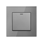 Casa si Gradina - Electrice - Distributie electrica si comanda - Intrerupatoare - Intrerupator Cap Scara Cu Panou Din Sticla Securizata Techstar® TGS 01, 220V, 16A, 86 X 86 Mm, Gri, cu 1 Modul - Infinity.ro