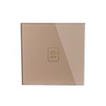 Casa si Gradina - Electrice - Distributie electrica si comanda - Intrerupatoare - Intrerupator Touch Techstar® TG02, Sticla Securizata, Design Modern, Iluminare LED, 1 Faza, Auriu - Infinity.ro