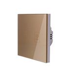 Casa si Gradina - Electrice - Distributie electrica si comanda - Intrerupatoare - Intrerupator Touch Techstar® TG02, Sticla Securizata, Design Modern, Iluminare LED, 2 Faze, Auriu - Infinity.ro